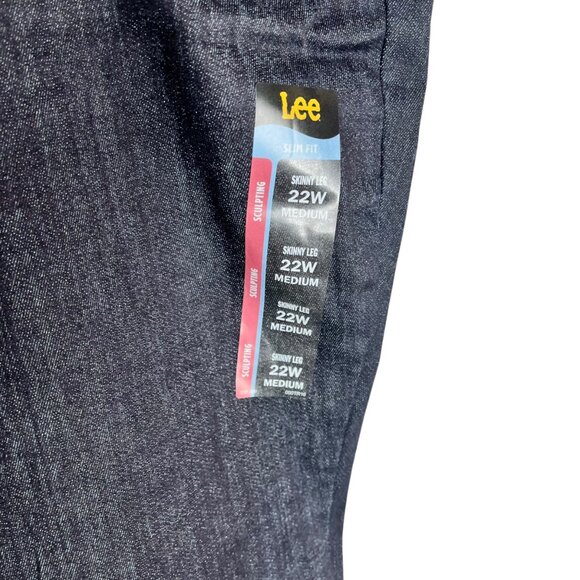 Lee Womens Slim Leg Sculpting Jeans Slumber Color Mid Rise Size 22W - Picture 6 of 9